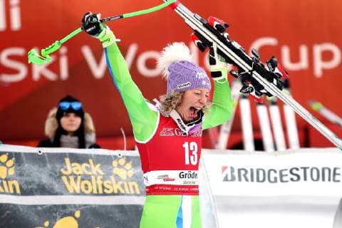 ALPINE SKIING - FIS WC Val Gardena VAL GARDENA,ITALY,18.DEC.18 - ALPINE SKIING - FIS World Cup, downhill, ladies, award ceremony. Image shows Ilka Stuhec (SLO). Keywords: Stoeckli. GEPAxpictures xChristianxWalgram