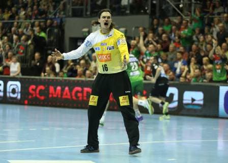 19 12 2018 xcsx Handball DHB Cup SC Magdeburg Frisch Auf Goeppingen emspor v l Jannick Green Kreyberg SC Magdeburg cheers after parade Jubel Emotion DFL DFB REGULATIONS PROHIBIT ANY USE OF PHOTOGRAPHS as IMAGE SEQUENCES and or QUASI VIDEO Magdeburg