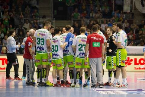 Timeout at Frisch Auf Goeppingen SC Magdeburg vs Frisch Auf Goeppingen SC Magdeburg vs Frisch Auf Goeppingen Handball DHB Cup Quarterfinals Season 2018 2019 19 12 2018 Magdeburg Copyright: xEIBNER DanielxReineltx EP_DRT
