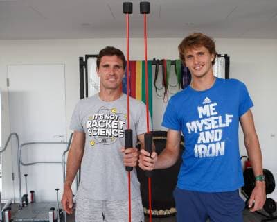 ALEXANDER ZVEREV and MISCHA ZVEREV work on their fitness at the Centre for Orthopaedic Sports Medicine in Munich Copyright: xJuergenxHasenkopfx