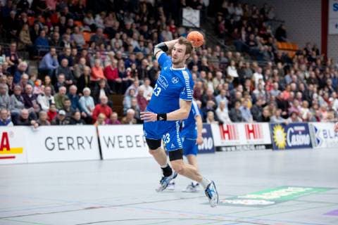 Luebbecke Germany 26 12 2018 2 Handball Bundesliga 2018 2019 TuS N Luebbecke vs TSV Bayer Dormagen Benjamin Richter Dormagen Luebbecke Nordrhein Westfalen Germany Merkur Arena