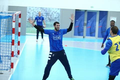 Cyril Dumoulin (France) HANDBALL : Equipe de France - Entrainement + Equipe de France - 27 12 2018 KevinDomas Panoramic 
