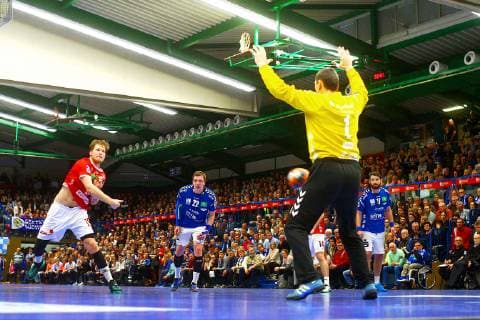 Markus Stegefelt Hüttenberg Goalkeeper Radek Musil Aue Handball 2 League 2018 19 EHV Aue TV Hüttenberg 26 31 at 27 12 2018 EHV Aue TV Hüttenberg