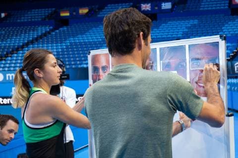 Belinda Bencic and Roger Federer Mixed Doubles Put Together a Player Portrait Puzzle Copyright: xJuergenxHasenkopfx