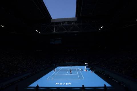 29th December 2018, RAC Arena, Perth, Australia; Hopman Cup Tennis, sponsored by Mastercard; Stefanos Tsitsipas of Team Greece playing against Cameron Norrie of Team Great Britain  ActionPlus12091006 DavidxWoodley