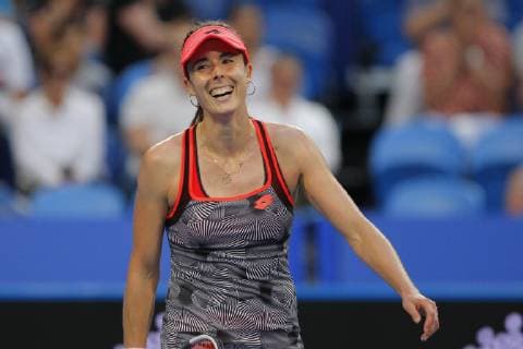 29th December 2018, RAC Arena, Perth, Australia; Hopman Cup Tennis, sponsored by Mastercard; Alize Cornet of Team France has a laugh after a point went against her  ActionPlus12091112 DavidxWoodley