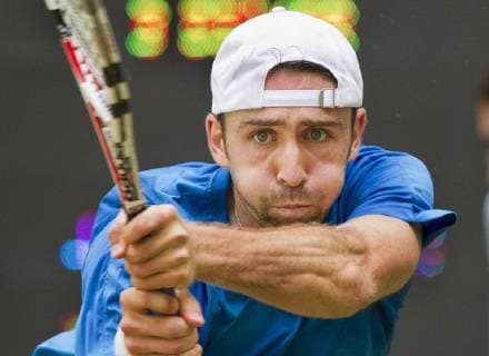 Germany s Benjamin Becker returns to Mischa Zverev also from Germany during their quarterfinal match of the ATP International Series tennis tournament Gerry Weber Open in Halle Westf Germany Friday June 11 2010 Becker won 7 6 6 0 Eckehard Schulz Halle Westf DEU
