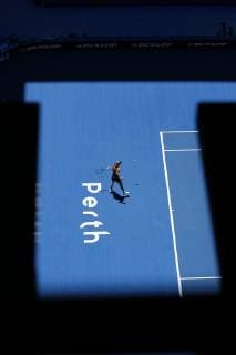 Sport Bilder des Tages 30th December 2018, RAC Arena, Perth, Australia; Hopman Cup Tennis, sponsored by Mastercard; Angelique Kerber of Team Germany plays a forehand shot against Garbine Muguruza of Team Spain  ActionPlus12091644 DavidxWoodley