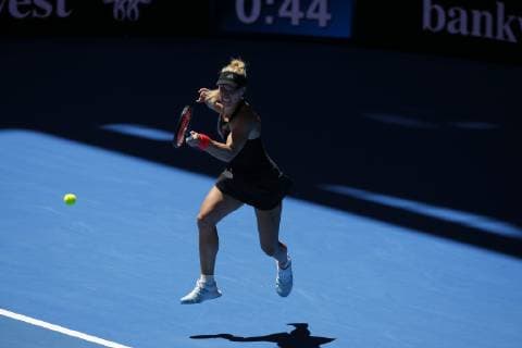 30th December 2018, RAC Arena, Perth, Australia; Hopman Cup Tennis, sponsored by Mastercard; Angelique Kerber of Team Germany plays a forehand shot against Garbine Muguruza of Team Spain  ActionPlus12091646 DavidxWoodley