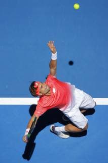 30th December 2018, RAC Arena, Perth, Australia; Hopman Cup Tennis, sponsored by Mastercard; David Ferrer of Team Spain serves to Alexander Zverev of Team Germany  ActionPlus12091682 DavidxWoodley