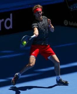 30th December 2018, RAC Arena, Perth, Australia; Hopman Cup Tennis, sponsored by Mastercard; Alexander Zverev of Team Germany plays a forehand shot against David Ferrer of Team Spain  ActionPlus12091686 DavidxWoodley