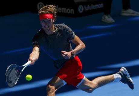 30th December 2018, RAC Arena, Perth, Australia; Hopman Cup Tennis, sponsored by Mastercard; Alexander Zverev of Team Germany plays a running plays a forehand shot against David Ferrer of Team Spain  ActionPlus12091688 DavidxWoodley