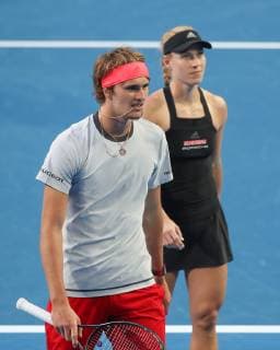 Angelique Kerber and Alexander Zverev Mixed Doubles Tennis Hopman Cup 2019 ITF RAC Arena Perth Western Australia Australia 30 December 2018 Â Copyright: xJuergenxHasenkopfx