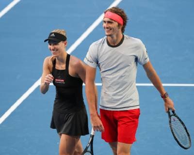 Angelique Kerber and Alexander Zverev Mixed Doubles Tennis Hopman Cup 2019 ITF RAC Arena Perth Western Australia Australia 30 December 2018 Â Copyright: xJuergenxHasenkopfx