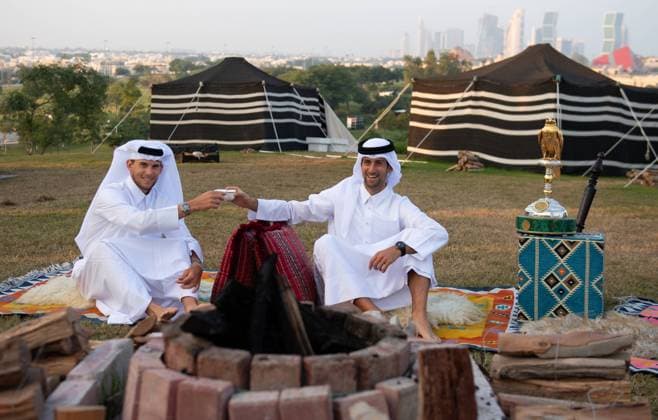 ATP Qatar ExxonMobil Open 2019 photo shooting Katara with Novak Djokovic Dominic Thiem Stan Wawrinka and Karen Khachanov