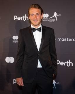 Hopman Cup Feature New Year s Eve Gala New Years Eve Ball Lucas Pouille and Alize Cornet Tennis Hopman Cup New Year™s Eve Gala ITF Crown Perth Grand Ballroom Perth Western Australia Australia 31 December 2018 Â Copyright: xJuergenxHasenkopfx