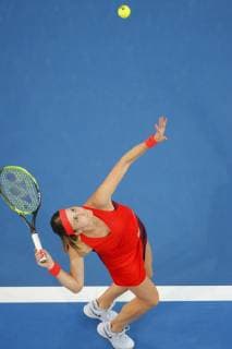 1st January 2019, RAC Arena, Perth, Australia; Hopman Cup Tennis, sponsored by Mastercard; Belinda Bencic of Team Switzerland serves to Serena Williams of Team USA  ActionPlus12091931 DavidxWoodley