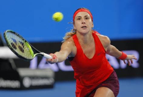 1st January 2019, RAC Arena, Perth, Australia; Hopman Cup Tennis, sponsored by Mastercard; Belinda Bencic of Team Switzerland reaches for a plays a forehand shot against Serena Williams of Team USA  ActionPlus12091936 DavidxWoodley
