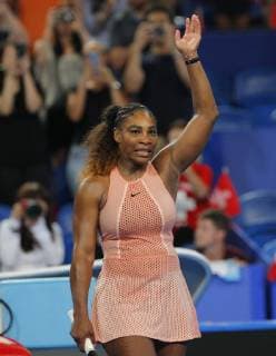 1st January 2019, RAC Arena, Perth, Australia; Hopman Cup Tennis, sponsored by Mastercard; Serena Williams of Team USA waives to the fans after defeating Belinda Bencic of Team Switzerland 2 sets to 1  ActionPlus12091969 DavidxWoodley