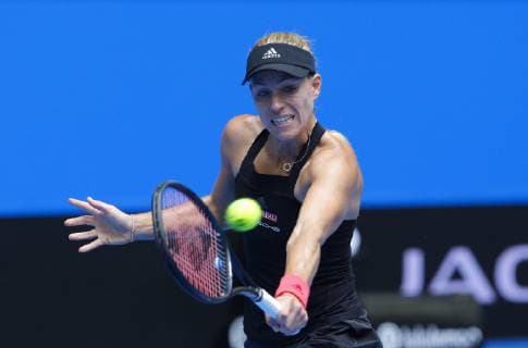 2nd January 2019, RAC Arena, Perth, Australia; Hopman Cup Tennis, sponsored by Mastercard; Angelique Kerber of Team Germany plays a backhand shot against Alize Cornet of Team France  ActionPlus12092276 DavidxWoodley