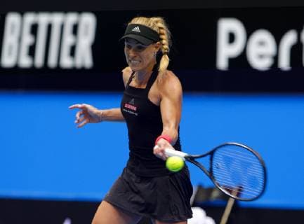 2nd January 2019, RAC Arena, Perth, Australia; Hopman Cup Tennis, sponsored by Mastercard; Angelique Kerber of Team Germany plays a forehand shot against Alize Cornet of Team France  ActionPlus12092279 DavidxWoodley