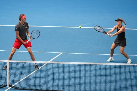 Angelique Kerber Alexander Zverev Mixed Doubles Tennis Hopman Cup 2019 ITF RAC Arena Perth Western Australia Australia 2 January 2019 Â Copyright: xJuergenxHasenkopfx