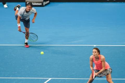 Lucas Pouille Alize Cornet Mixed Doubles Tennis Hopman Cup 2019 ITF RAC Arena Perth Western Australia Australia 2 January 2019 Â Copyright: xJuergenxHasenkopfx