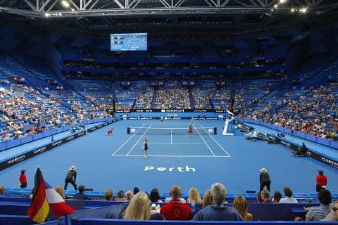 2nd January 2019, RAC Arena, Perth, Australia; Hopman Cup Tennis, sponsored by Mastercard; Mixed doubles between France and Germany  ActionPlus12092334 DavidxWoodley