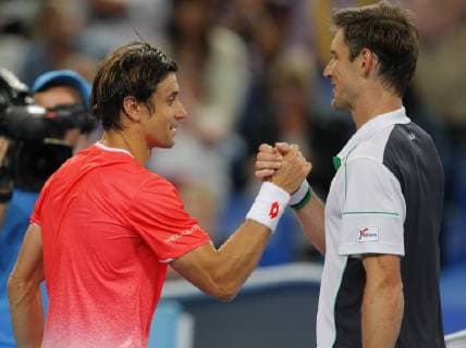 2nd January 2019, RAC Arena, Perth, Australia; Hopman Cup Tennis, sponsored by Mastercard; Matt Ebden of Team Australia congratulates David Ferrer of Team Spain after he won their match 2 sets to Love  ActionPlus12092368 DavidxWoodley