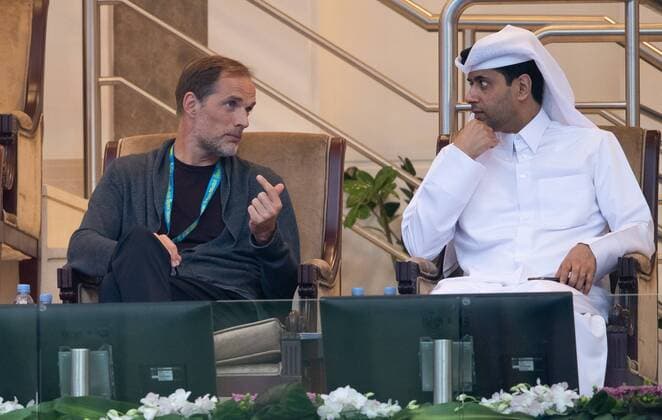 ATP Qatar ExxonMobil Open 2019 H E E Nasser bin Ghanim Al Khelaifi and PSG Coach Thomas Tuchel