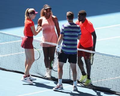 Serena Williams and Frances Tiafoe congratulate the winners Katie Boulter Cameron Norrie Mixed Doubles Tennis Hopman Cup 2019 ITF RAC Arena Perth Western Australia Australia 3 January 2019 Â Copyright: xJuergenxHasenkopfx