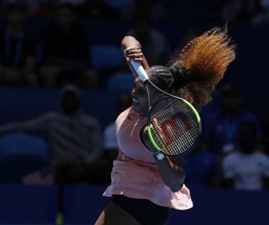 3rd January 2019, RAC Arena, Perth, Australia; Hopman Cup Tennis, sponsored by Mastercard; Serena Williams of Team USA follows through on her forehand shot against Katie Boulter of Team Britain  ActionPlus12092676 DavidxWoodley