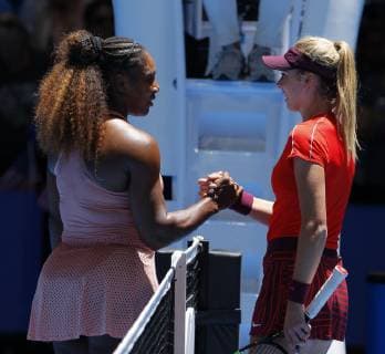 3rd January 2019, RAC Arena, Perth, Australia; Hopman Cup Tennis, sponsored by Mastercard; Katie Boulter of Team Britain congratulates Serena Williams of Team USA on winning their match in straight sets  ActionPlus12092681 DavidxWoodley