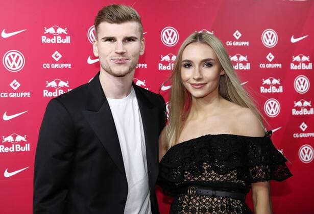 RB Leipzig Christmas party Leipzig 22 12 2018 Soccer Bundesliga RB Leipzig Christmas party in the party location ALTE WOLLKÄMMEREI Timo Werner and girlfriend Paula Lense in the picture