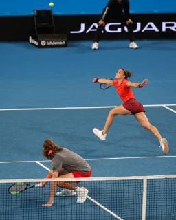 Maria Sakkari and Stefanos Tsitsipas Mixed Doubles Tennis Hopman Cup 2019 ITF RAC Arena Perth Western Australia Australia 3 January 2019 Â Copyright: xJuergenxHasenkopfx