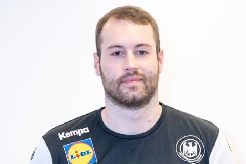 Steffen Fäth back left press conference PK Handball World Championship 2019 German Handball Federation DHB Hamburg Hamburg Germany Hotel Treudelberg