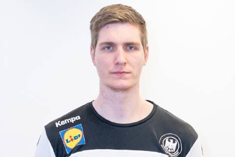 Finn Lemke back left press conference PK Handball World Championship 2019 German Handball Federation DHB Hamburg Hamburg Germany Hotel Treudelberg