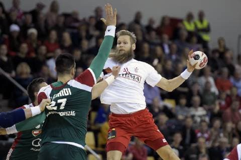 Nikolaj OEris Nielsen 31 in action in the friendly match against Hungary in Bygma Cup in Ceres Arena in Aarhus Thursday 3 January 2019 Denmark, detectedSourceLanguage  Copyright: HenningxBaggerx COP102 spdk20190103-203130-L