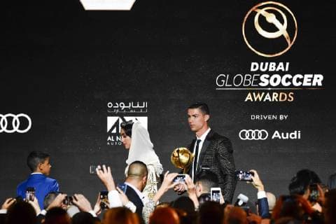 Photo LaPresse - Marco Alpozzi January 03, 2019 Dubai, United Arab Emirate Globe Soccer Award 2019 - 10th edition In the pic: Georgina Rodriguez, Cristiano Ronaldo (Juventus F.C.);  Copyright: xMarcoxAlpozzi LaPressex