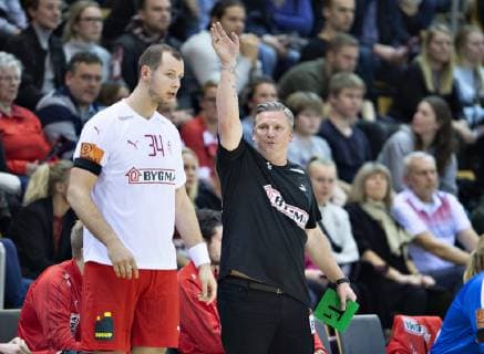 Denmarks head coach Nikolaj Jacobsen in the Bygma Cup mens handball match between Denmark and Hungary in Ceres Arena in Aarhus Thursday 3 January 2019 Aarhus Jutland Denmark, detectedSourceLanguage  Copyright: HenningxBagger HenningxBaggerx COP102 spdk20190103-205622-L