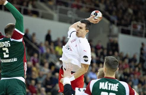 Denmarks Rasmus Lauge in the Bygma Cup mens handball match between Denmark and Hungary in Ceres Arena in Aarhus Thursday 3 January 2019 Aarhus Jutland Denmark, detectedSourceLanguage  Copyright: HenningxBagger HenningxBaggerx COP102 spdk20190103-205924-L