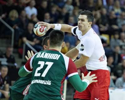 Denmarks Rasmus Lauge in the Bygma Cup mens handball match between Denmark and Hungary in Ceres Arena in Aarhus Thursday 3 January 2019 Aarhus Jutland Denmark, detectedSourceLanguage  Copyright: HenningxBagger HenningxBaggerx COP102 spdk20190103-210527-L