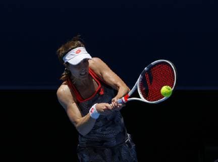 4th January 2019, RAC Arena, Perth, Australia; Hopman Cup Tennis, sponsored by Mastercard; Alize Cornet of Team France plays a backhand shot against Garbine Muguruza of Team Spain  ActionPlus12092786 DavidxWoodley