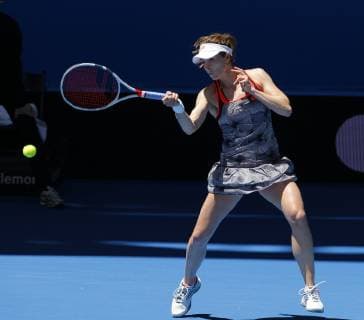 4th January 2019, RAC Arena, Perth, Australia; Hopman Cup Tennis, sponsored by Mastercard; Alize Cornet of Team France plays a forehand shot against Garbine Muguruza of Team Spain  ActionPlus12092773 DavidxWoodley