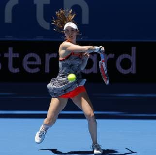 4th January 2019, RAC Arena, Perth, Australia; Hopman Cup Tennis, sponsored by Mastercard; Alize Cornet of Team France plays a forehand shot against Garbine Muguruza of Team Spain  ActionPlus12092775 DavidxWoodley