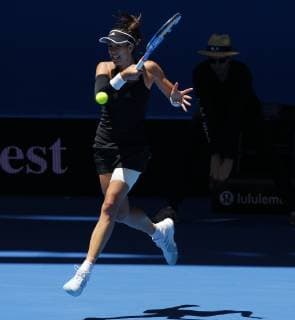 4th January 2019, RAC Arena, Perth, Australia; Hopman Cup Tennis, sponsored by Mastercard; Garbine Muguruza of Team Spain plays a forehand shot against Alize Cornet of Team France  ActionPlus12092778 DavidxWoodley