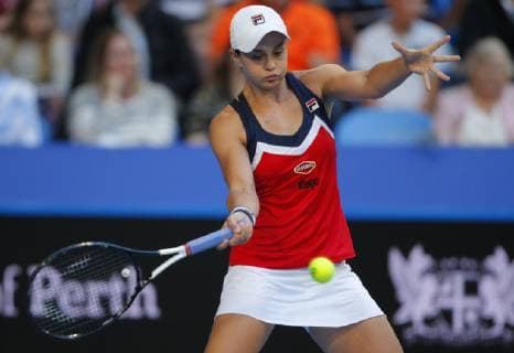 4th January 2019, RAC Arena, Perth, Australia; Hopman Cup Tennis, sponsored by Mastercard; Ashleigh Barty of Team Australia plays a forehand shot against Angelique Kerber of Team Germany  ActionPlus12092876 DavidxWoodley