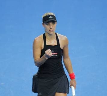 4th January 2019, RAC Arena, Perth, Australia; Hopman Cup Tennis, sponsored by Mastercard; Angelique Kerber of Team Germany reacts to winning a point during her match against Ashleigh Barty of Team Australia  ActionPlus12092889 DavidxWoodley