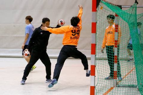 Handball Men Season 2018 19 World Championship 2019 in Germany and Denmark Public Training Korea Goalkeeper Training 04 01 19 Copyright: xMichaelxHundtx xMatthiasxKochx