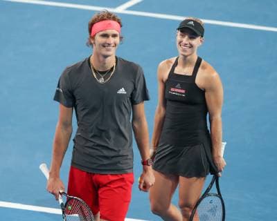 Angelique Kerber and Alexander Zverev Mixed Doubles Tennis Hopman Cup 2019 ITF RAC Arena Perth Western Australia Australia 4 January 2019 Â Copyright: xJuergenxHasenkopfx